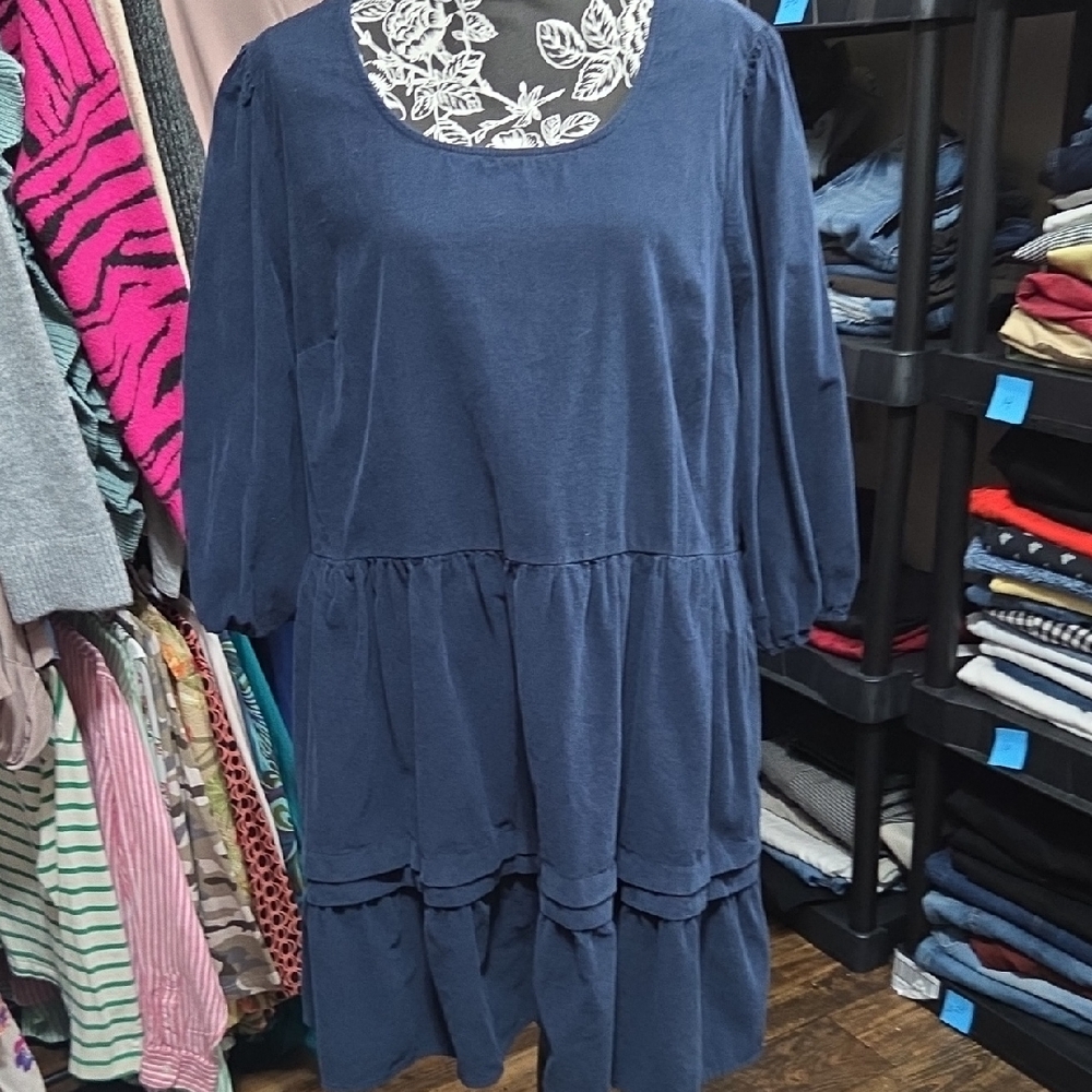 Time and Tru Navy Long Sleeve Dress